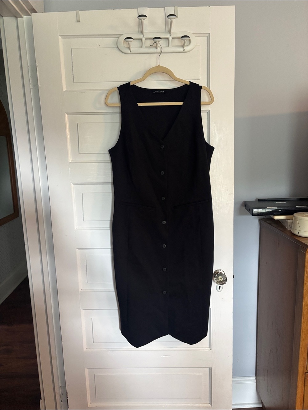 Universal Standard Classic Black Button-Front Sheath Dress - Women